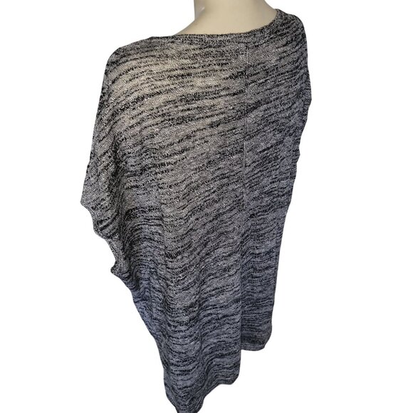 Pure Jill Womens 1X Black & White Marled Knit Short Sleeve Tunic‎ - Picture 4 of 5